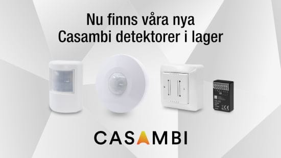 Casambi detektorer för belysningsstyrning